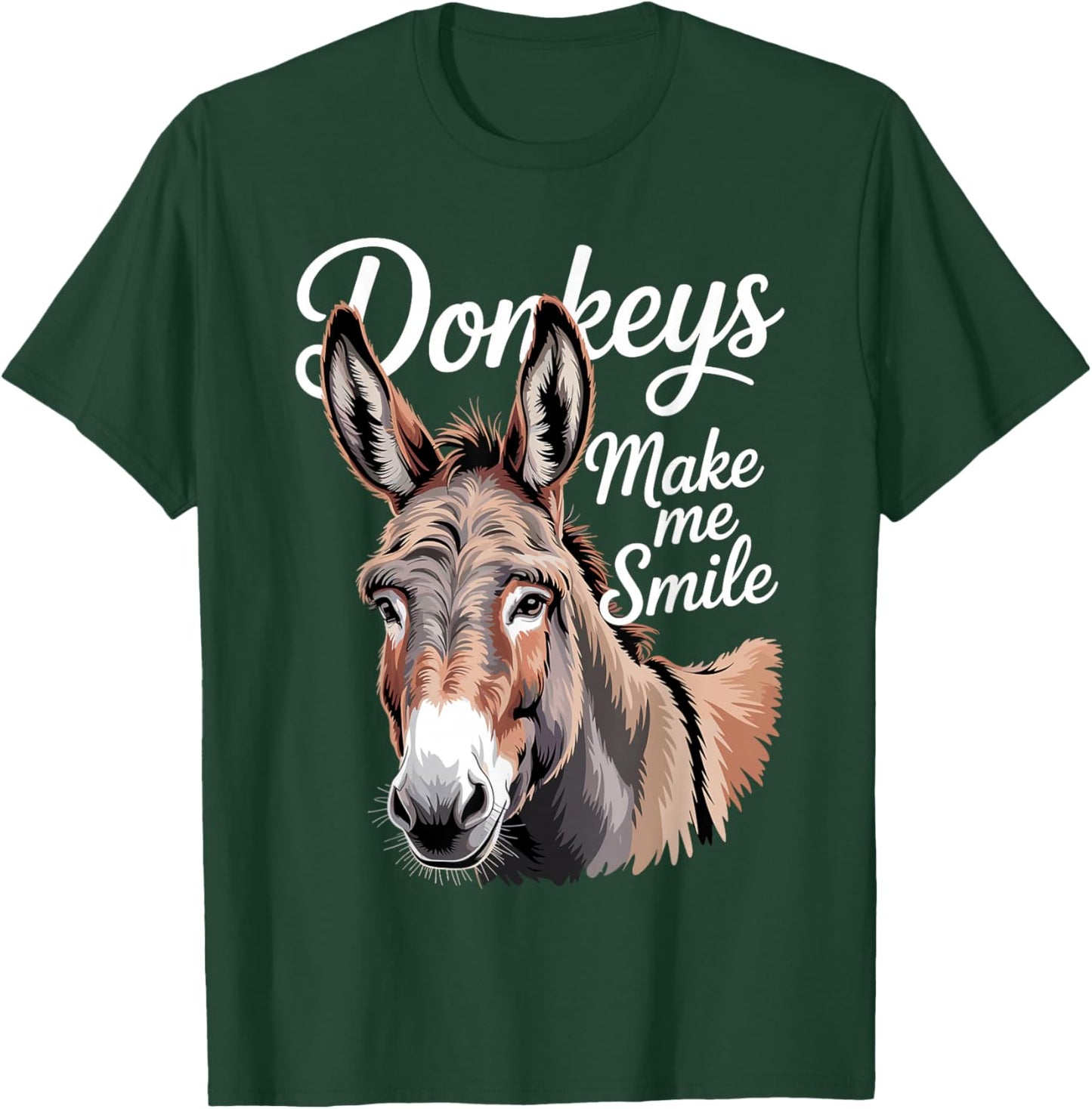 Cute Donkey Art Women Kid Safari Animal Donkey Lover T-Shirt - T-Shirt | Forest
