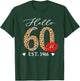 Hello 60 Fabulous Since 1966 60th Birthday Lips Leopard T-Shirt - T-Shirt | Forest
