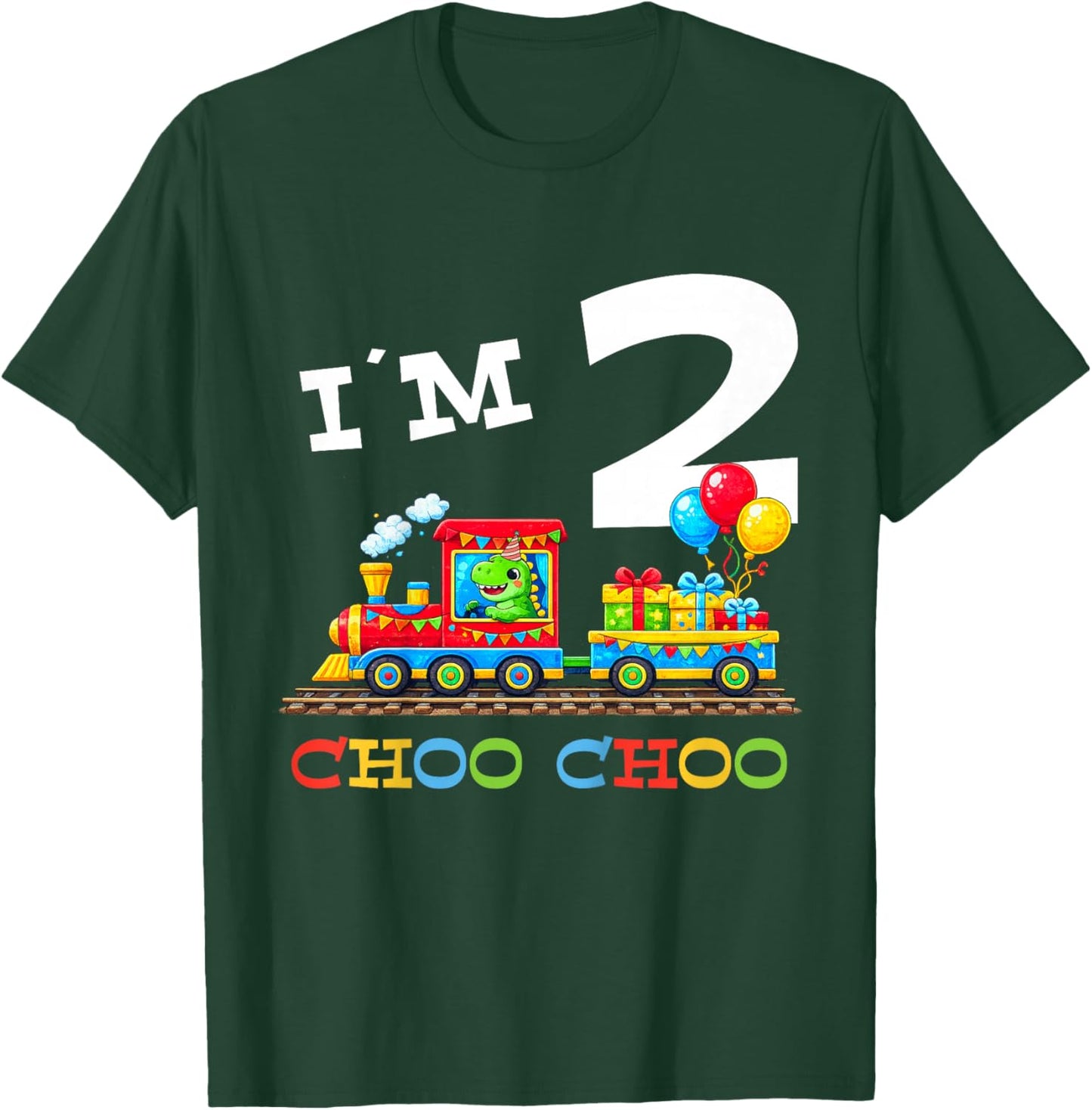 Train Birthday 2 Year Old T-Shirt - T-Shirt | Forest