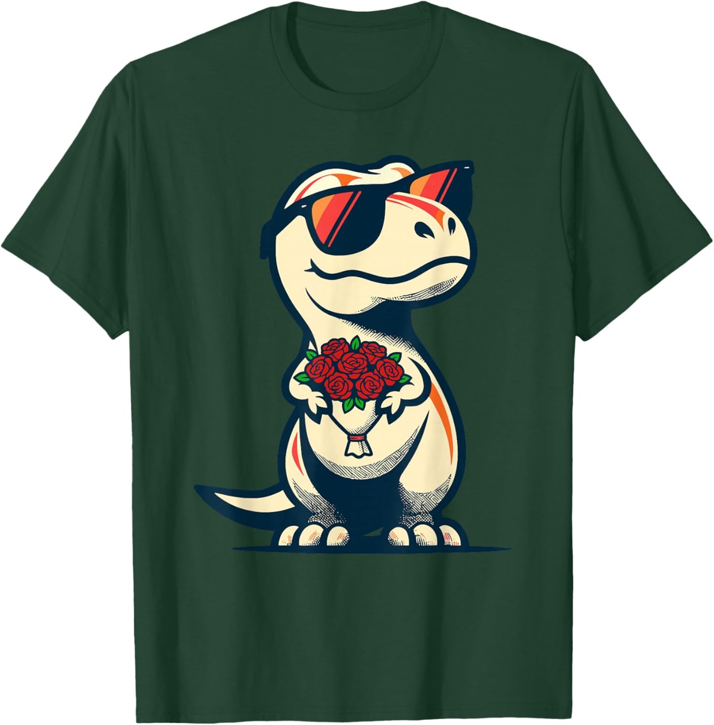 Dinosaur T-Rex Love Men Women Kids Funny St. Valentine's T-Shirt - T-Shirt | Forest