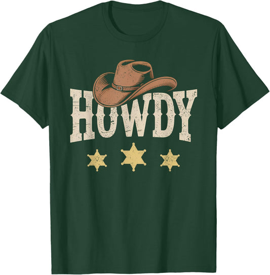 Rodeo Hat Western Country Cowboy Cowgirl Howdy T-Shirt - T-Shirt | Forest