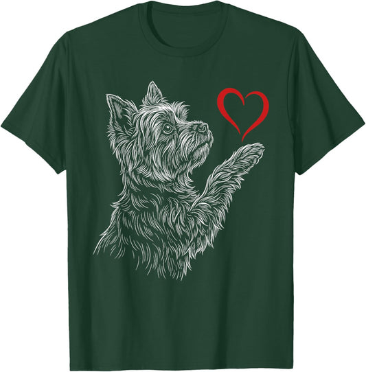 Yorkshire Terrier Lover Dog Yorkie Holding Heart Valentines T-Shirt - T-Shirt | Forest
