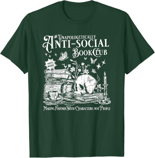 Unapologetically Anti Social Book Club, Introvert Reader T-Shirt - T-Shirt | Forest