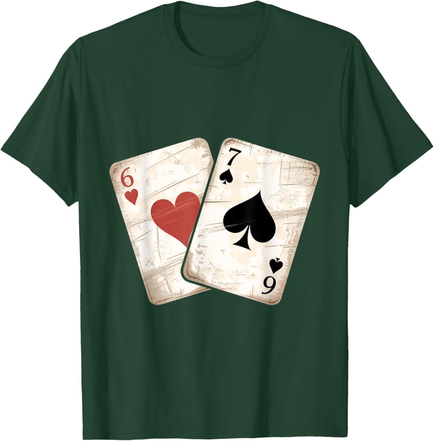 Six Seven Playing Cards Vintage 67 Funny Meme Classic Humor T-Shirt - T-Shirt | Forest