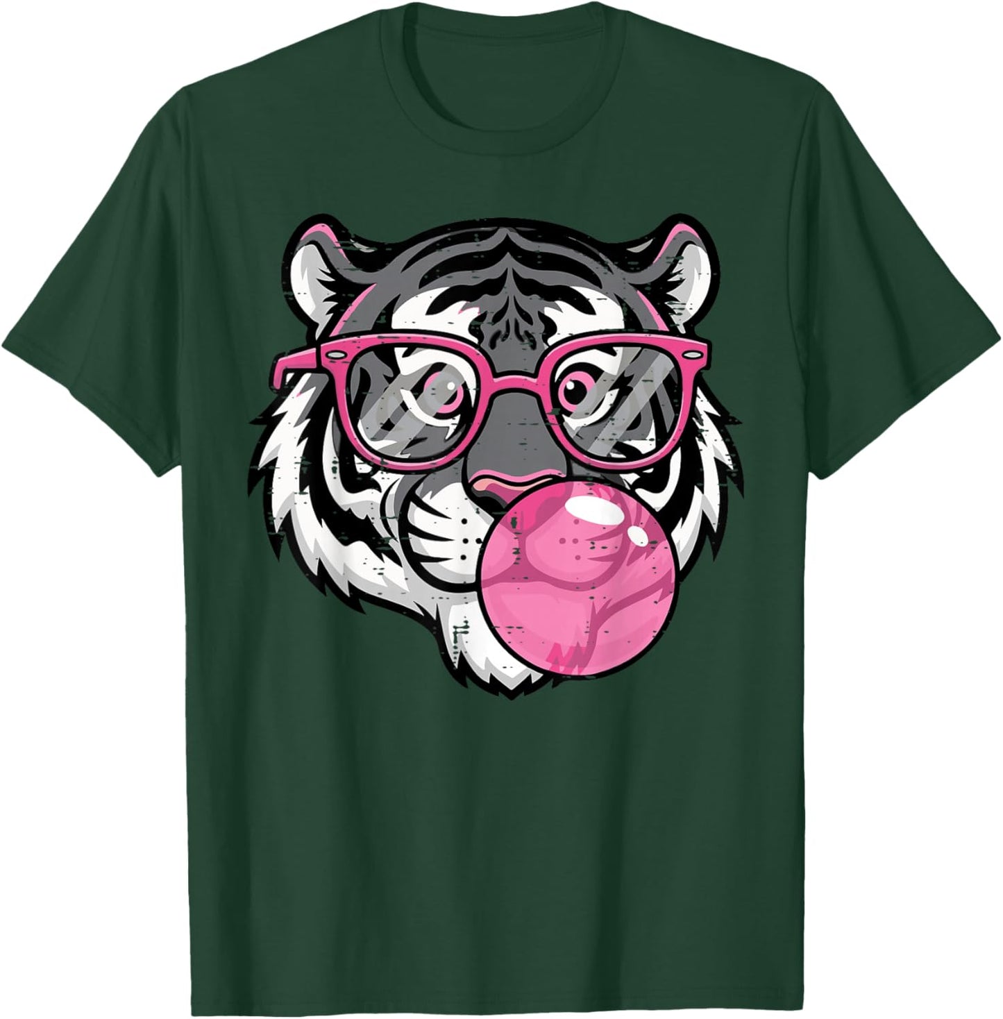 Tiger Gum Pink Glasses Girls Youth Teen Boys Kids Men Women T-Shirt - T-Shirt | Forest