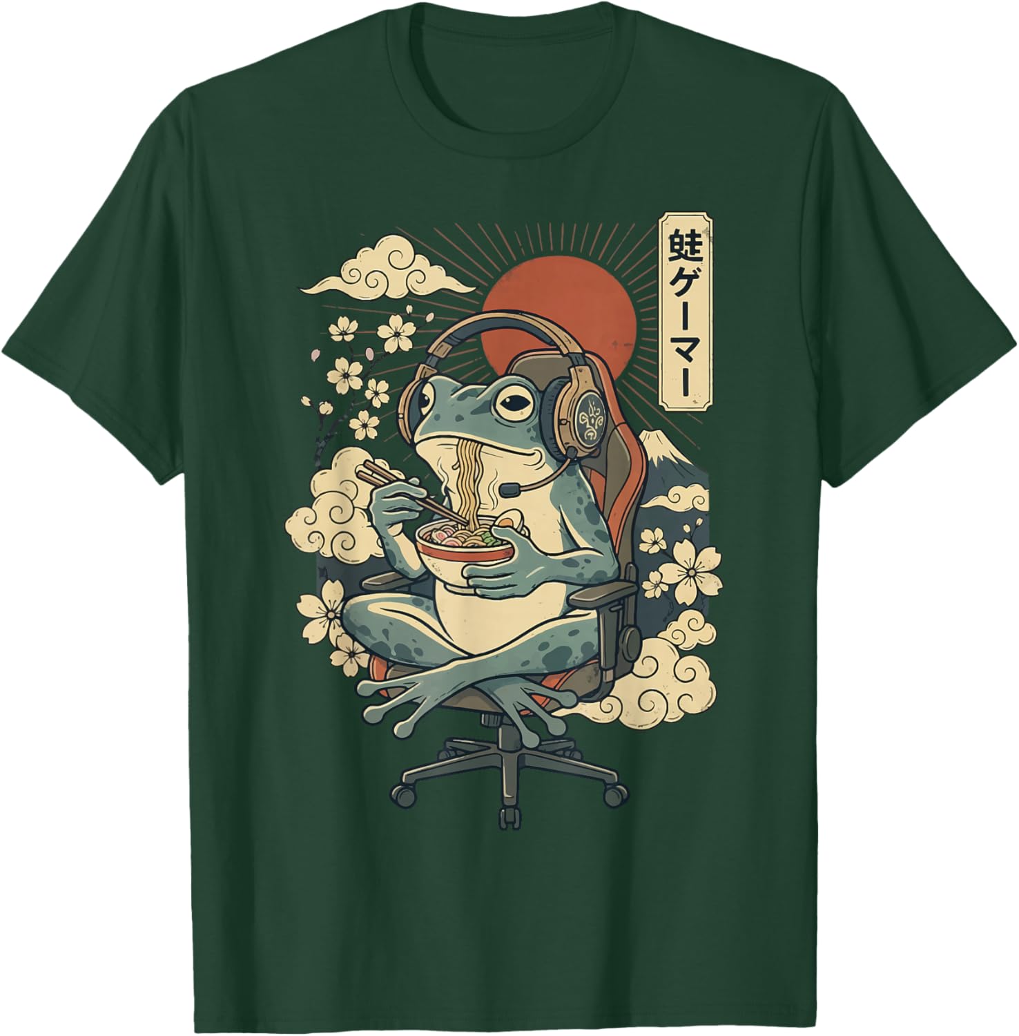 Japanese Gamer Frog Japan Anime Gaming T-Shirt - T-Shirt | Forest