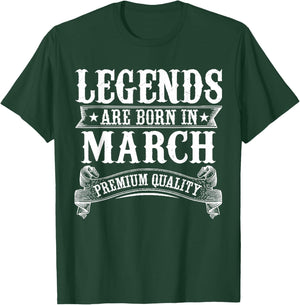 Legends are Born in March Limited Edition Birthday Party T-Shirt - T-Shirt | Forest