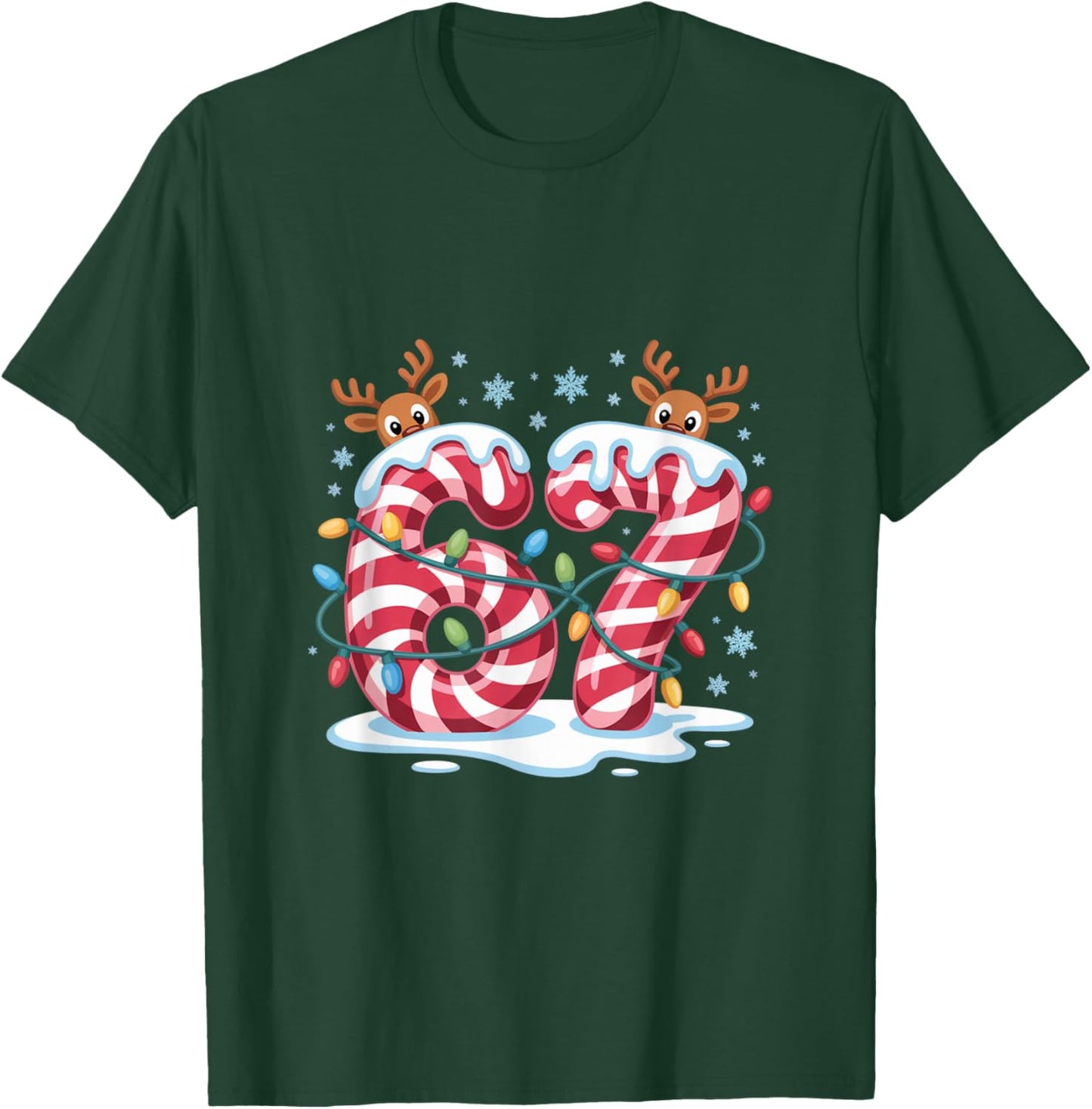 Christmas 67 Funny Xmas Six Seven Ugly Sweater 6-7 T-Shirt - T-Shirt | Forest