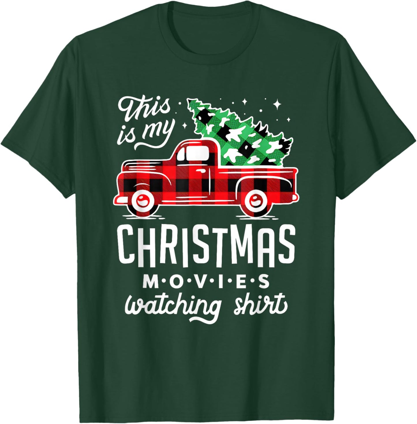 This is My Christmas Movie Watching Shirt Vintage Red Truck T-Shirt - T-Shirt | Forest