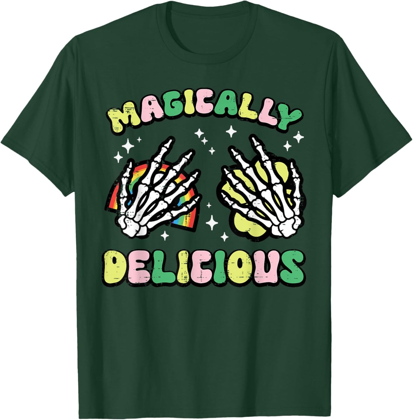 St Patricks Day Magically Delicious Skeleton Hands Women Men T-Shirt - T-Shirt | Forest