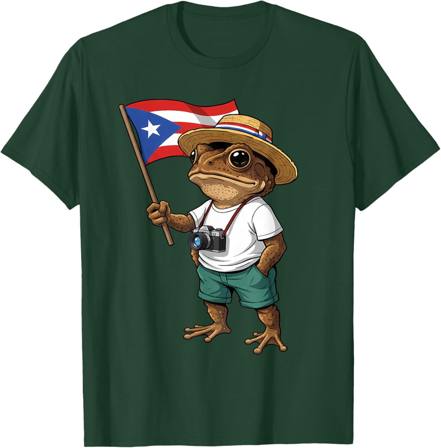 Coqui Frog Puerto Rico Flag Puerto Rican Taino Boricua T-Shirt - T-Shirt | Forest