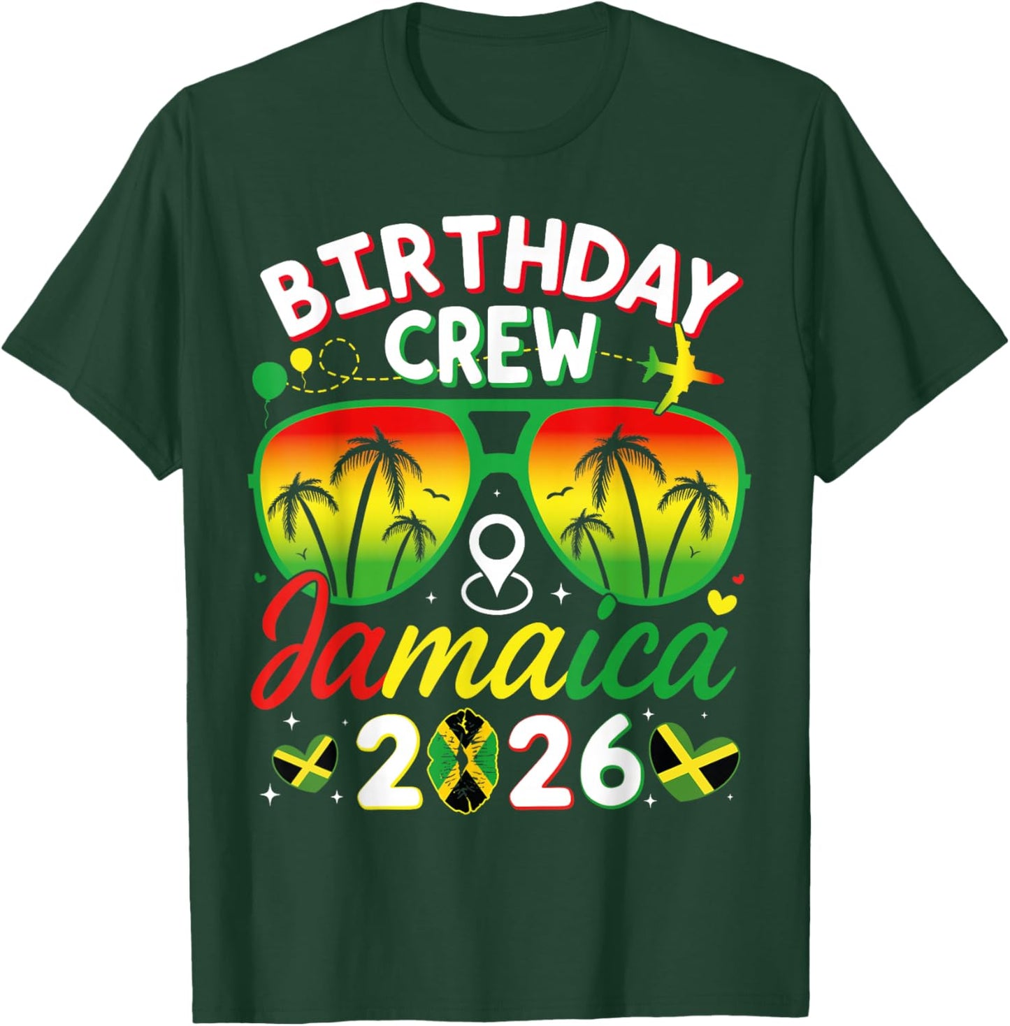 Birthday Crew Jamaica 2026 Family Reunion & Girls Trip T-Shirt - T-Shirt | Forest