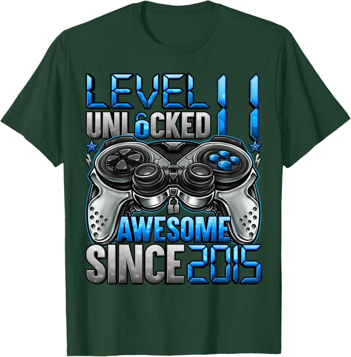 Level 11 Unlocked 11 Year Old Gifts Boys 11th Birthday Boy T-Shirt - T-Shirt | Forest