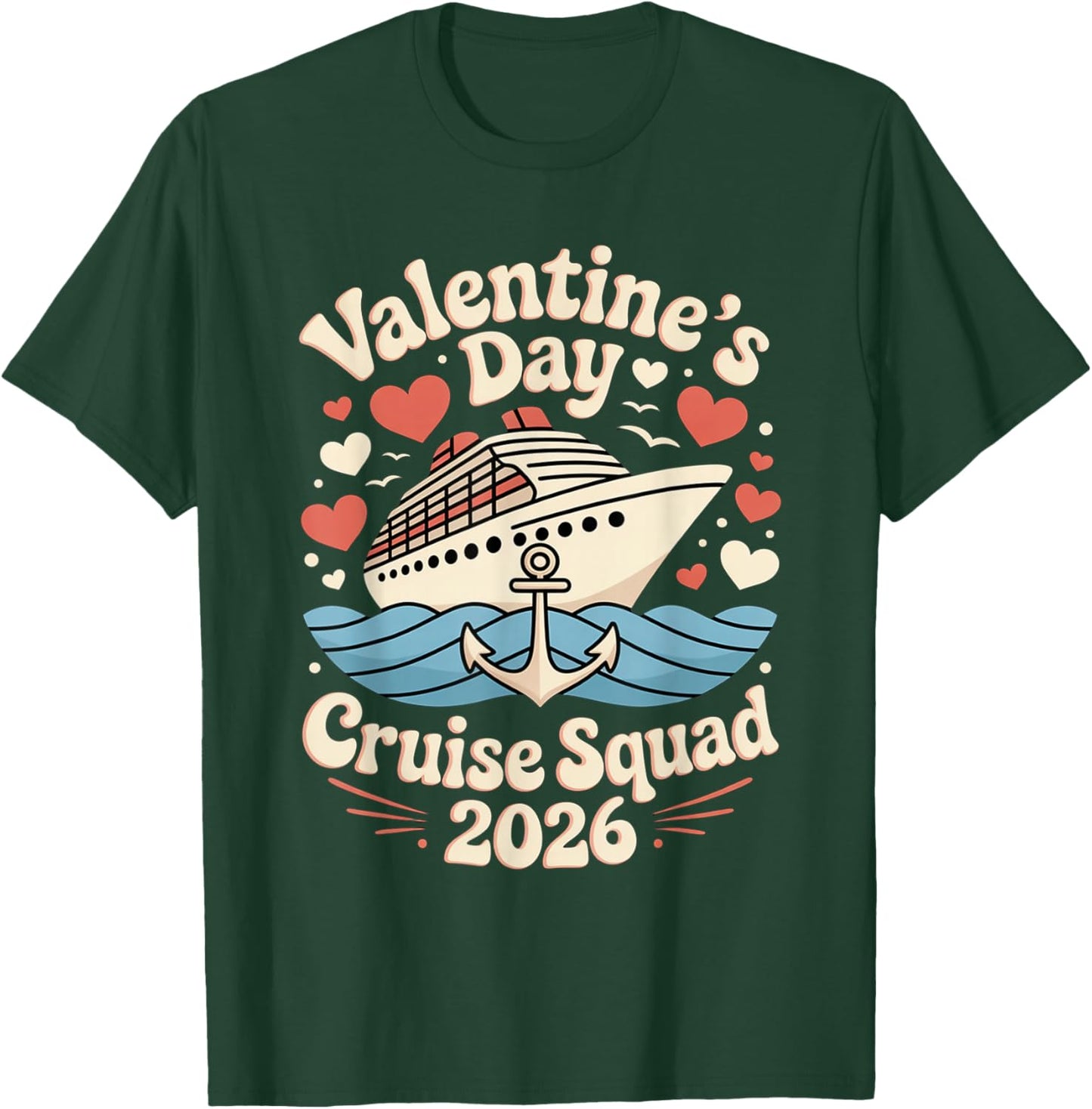 Cute Valentines Day Cruise 2026 Matching Cruise for Couples T-Shirt - T-Shirt | Forest