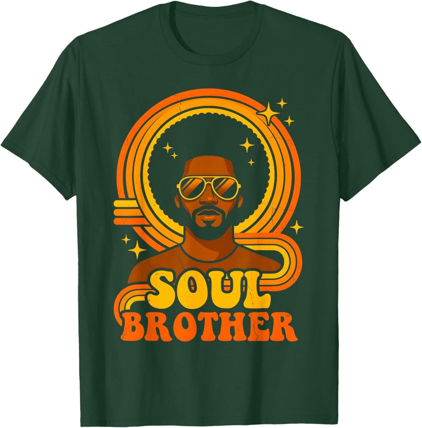 70s Funk Afro Soul Retro Vintage Soul Brother T-Shirt - T-Shirt | Forest