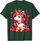 Cute Unicorn Heart Valentines Day Girls Kids Women Valentine T-Shirt - T-Shirt | Forest