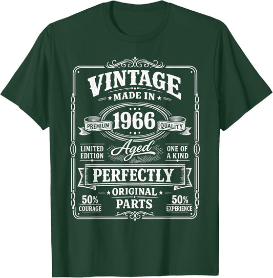 60th Birthday Man Woman 60 Years Decoration 1966 Gift Funny T-Shirt - T-Shirt | Forest