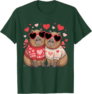 Valentines Day Cute Valentine Capybara Lover T-Shirt - T-Shirt | Forest