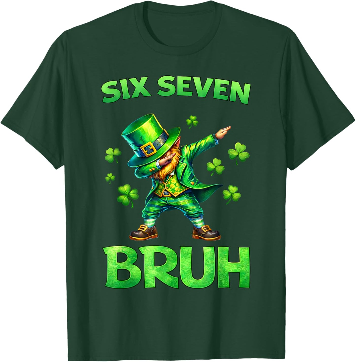 Kids st Patricks Day 67 Leprechaun Dab Six Seven Bruh Boys T-Shirt - T-Shirt | Forest