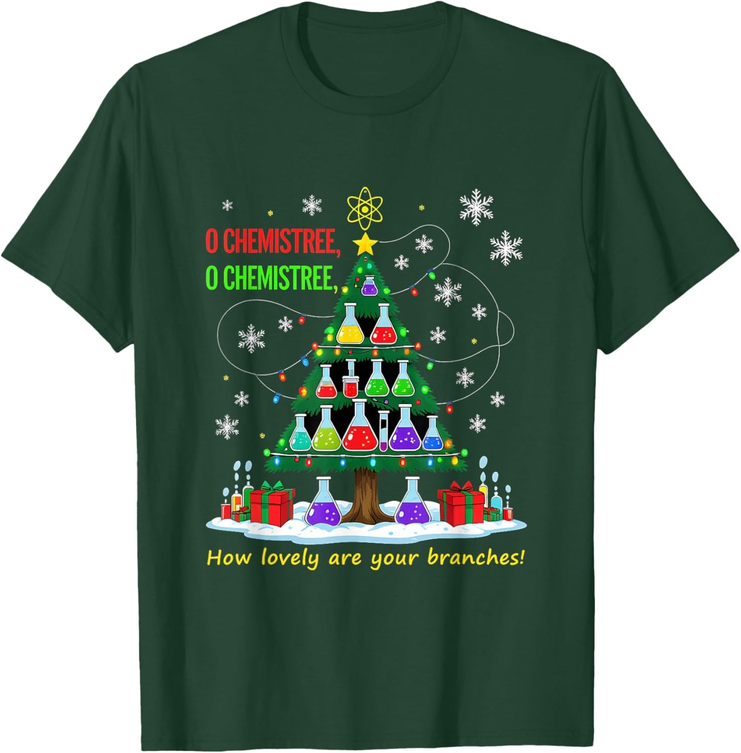Christmas Science Teacher 67 Meme Santa Oh Chemistree T-Shirt - T-Shirt | Forest