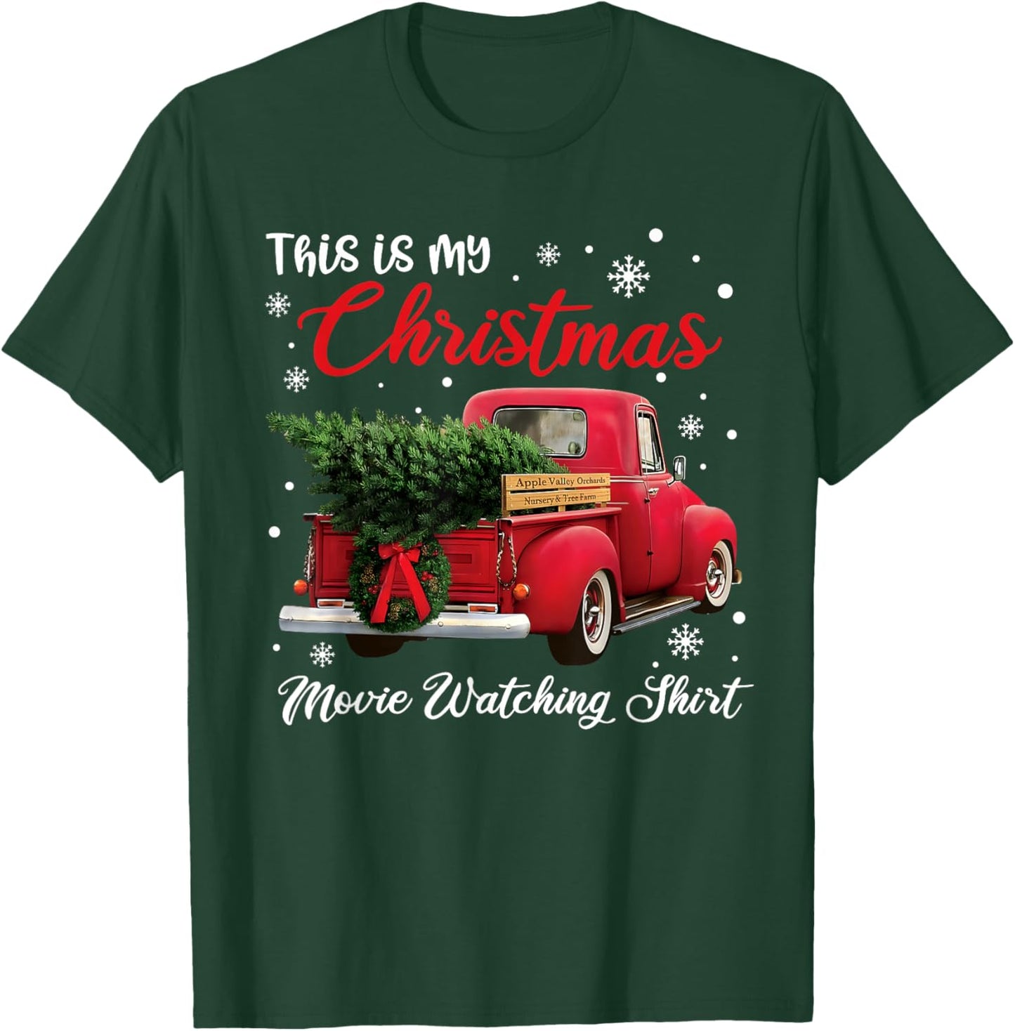 This is My Christmas Movie Watching Shirt Vintage Red Truck T-Shirt - T-Shirt | Forest