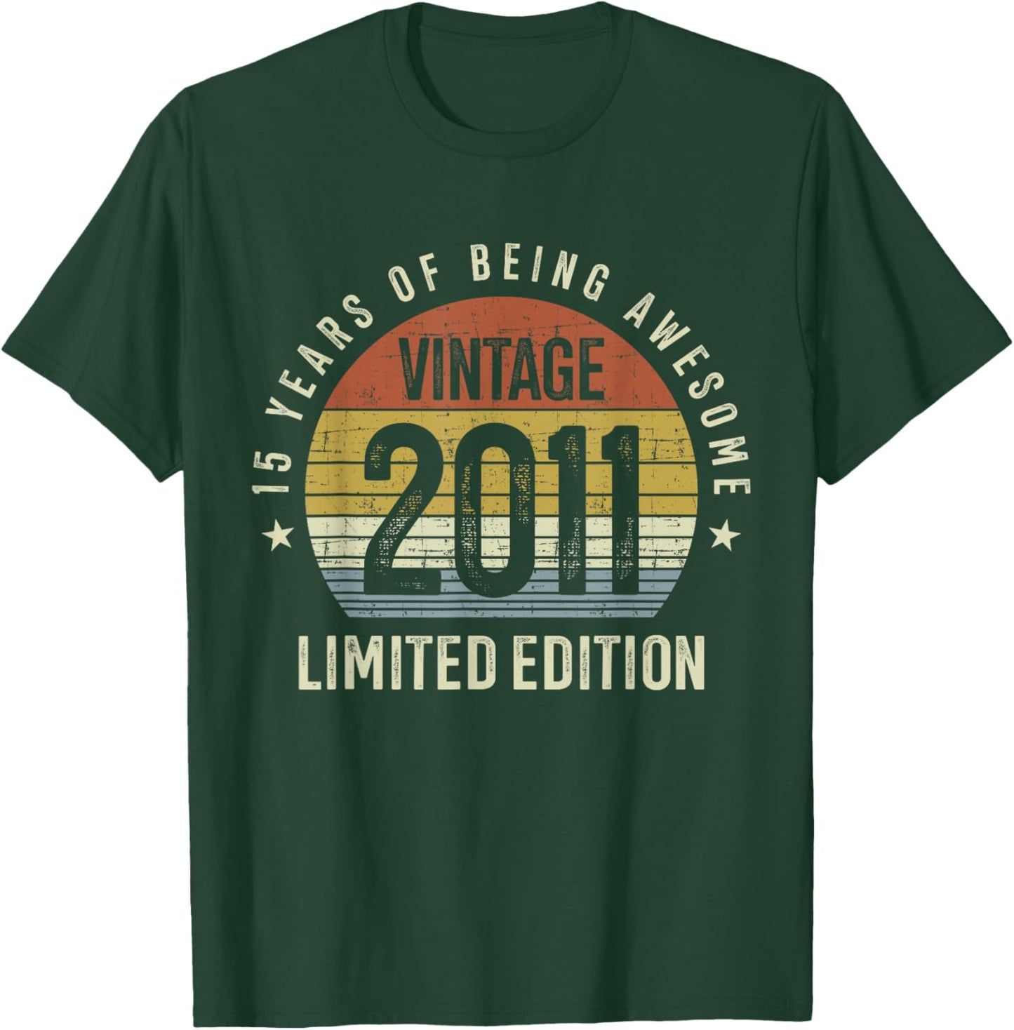 15th Birthday Vintage 2011 Limited Edition 15 Years Old T-Shirt - T-Shirt | Forest
