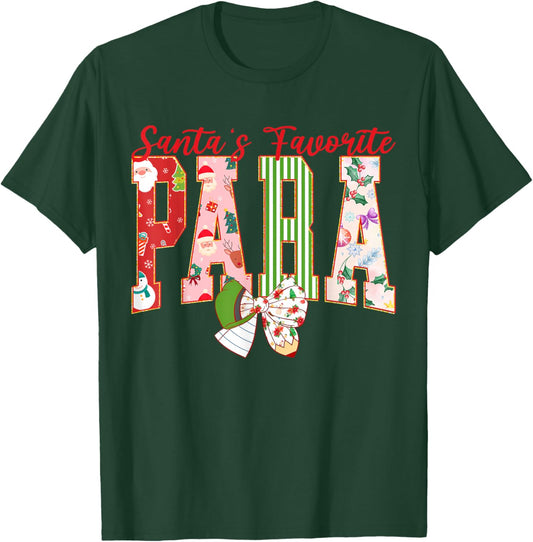 Cute Santas Favorite para Christmas Paraprofessional Teacher T-Shirt - T-Shirt | Forest
