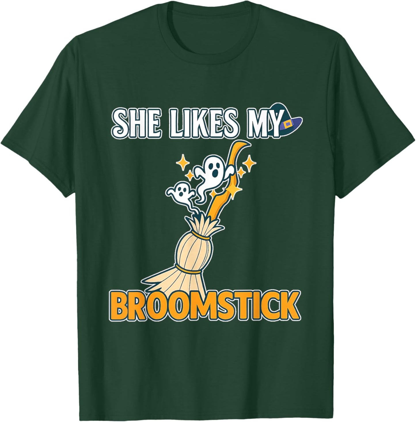 She Likes My Broomstick He Likes My Pumpkins Funny Couple T-Shirt - T-Shirt | Forest