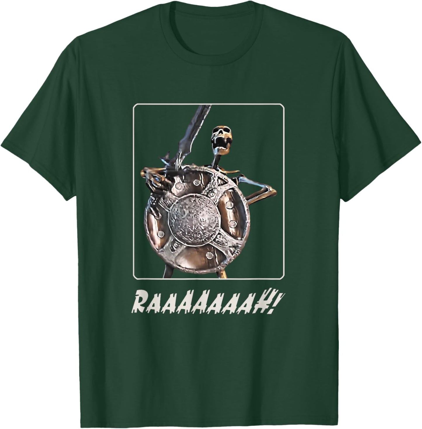 Skeleton Banging Shield Funny Meme T-Shirt - T-Shirt | Forest