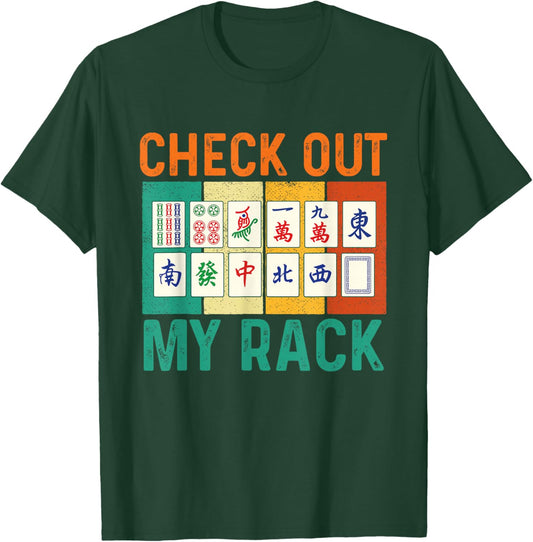 Check Out My Rack - Mahjong Lover Mah Jong Player T-Shirt - T-Shirt | Forest