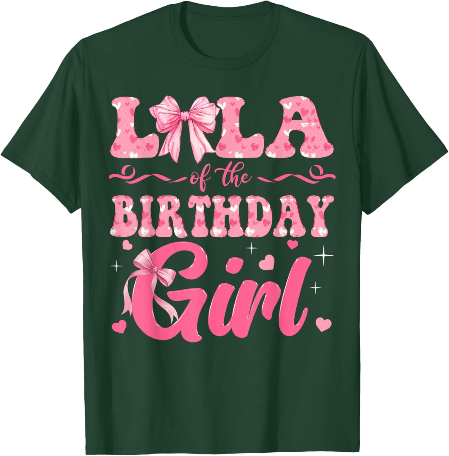 Lola of The Birthday Girl Family Pink Coquette Bow T-Shirt - T-Shirt | Forest