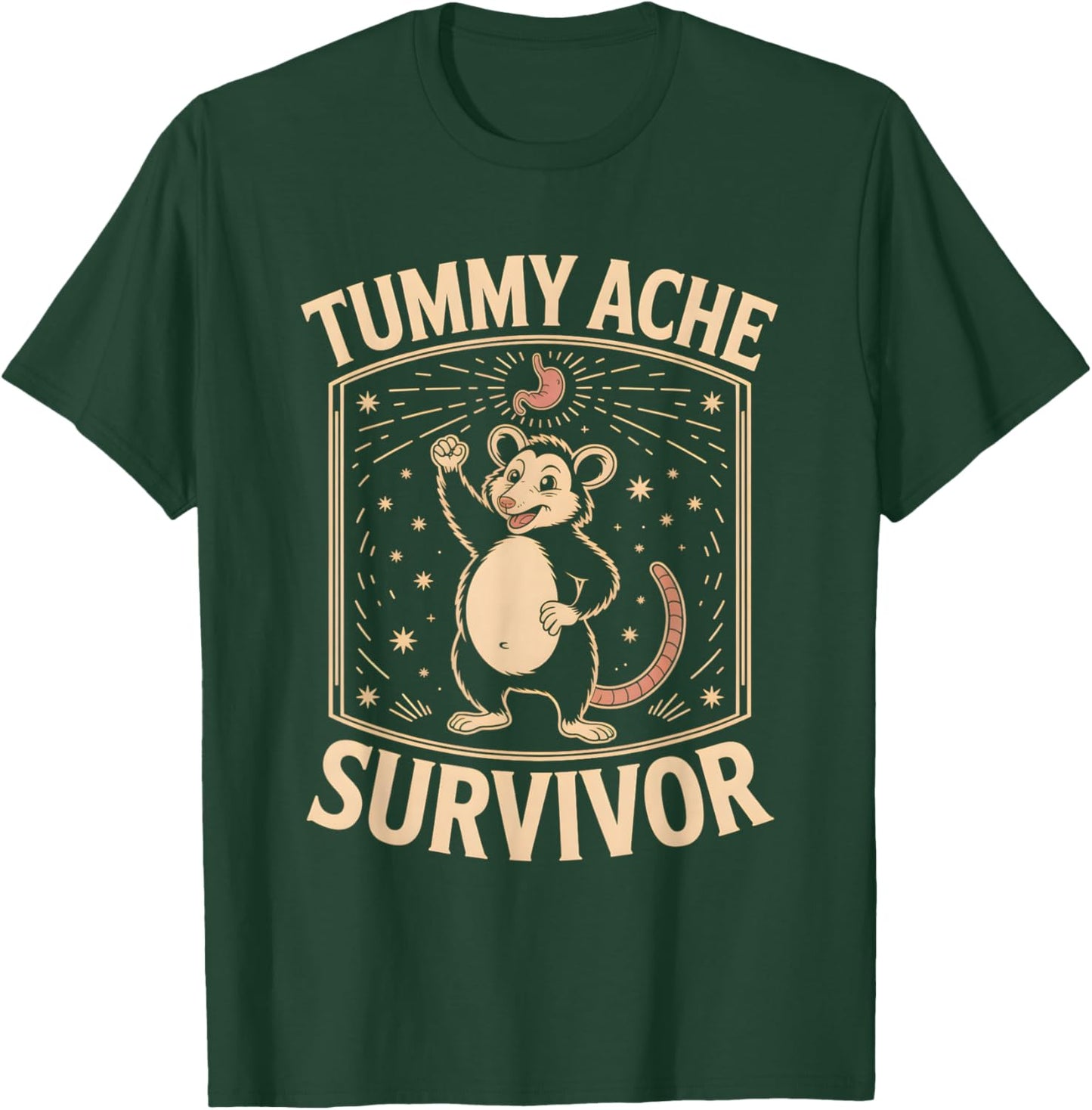 Tummy Ache Survivor Shirt Cute Possum T-Shirt - T-Shirt | Forest