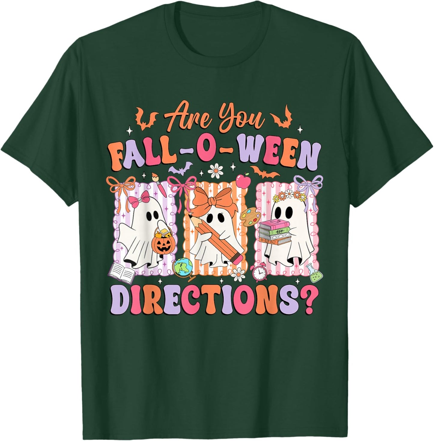 are You Fall-O-Ween Directions Funny Ghost Pumpkin Halloween T-Shirt - T-Shirt | Forest