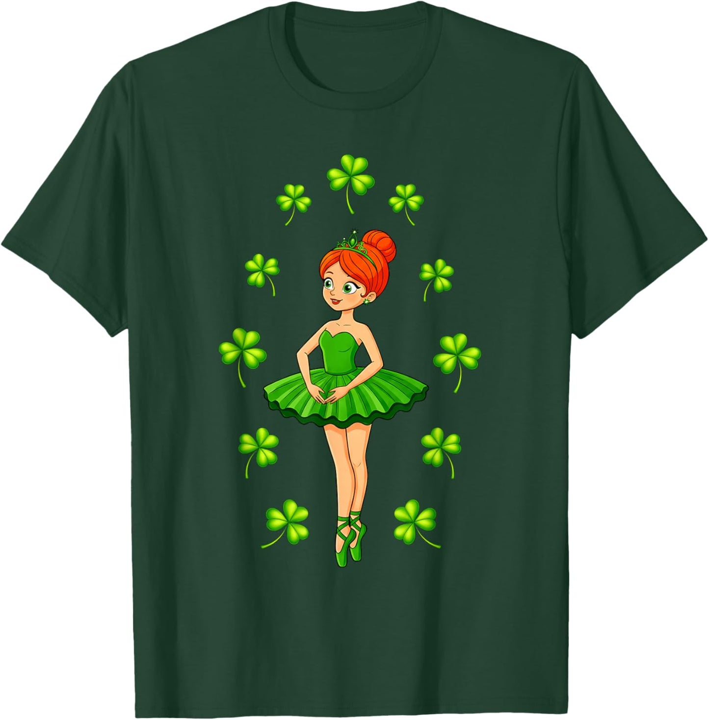 Cute Ballerinas Ballet Dancers St. Patrick's Day Girls Kids T-Shirt - T-Shirt | Forest