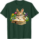 Cute Reading Bunny Easter Books Bookworm Reader Teacher T-Shirt - T-Shirt | Forest