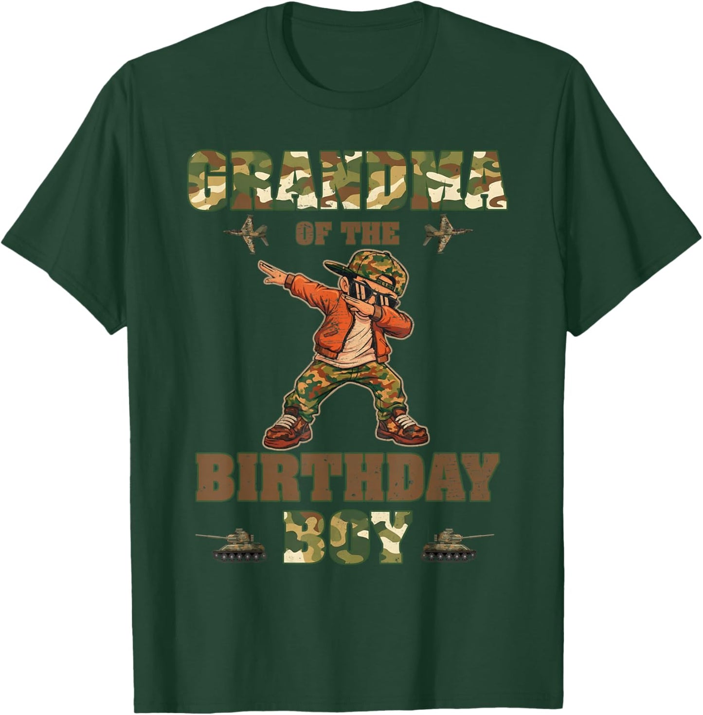 Grandma of The Birthday Boy Camo Matching Family Decoration T-Shirt - T-Shirt | Forest