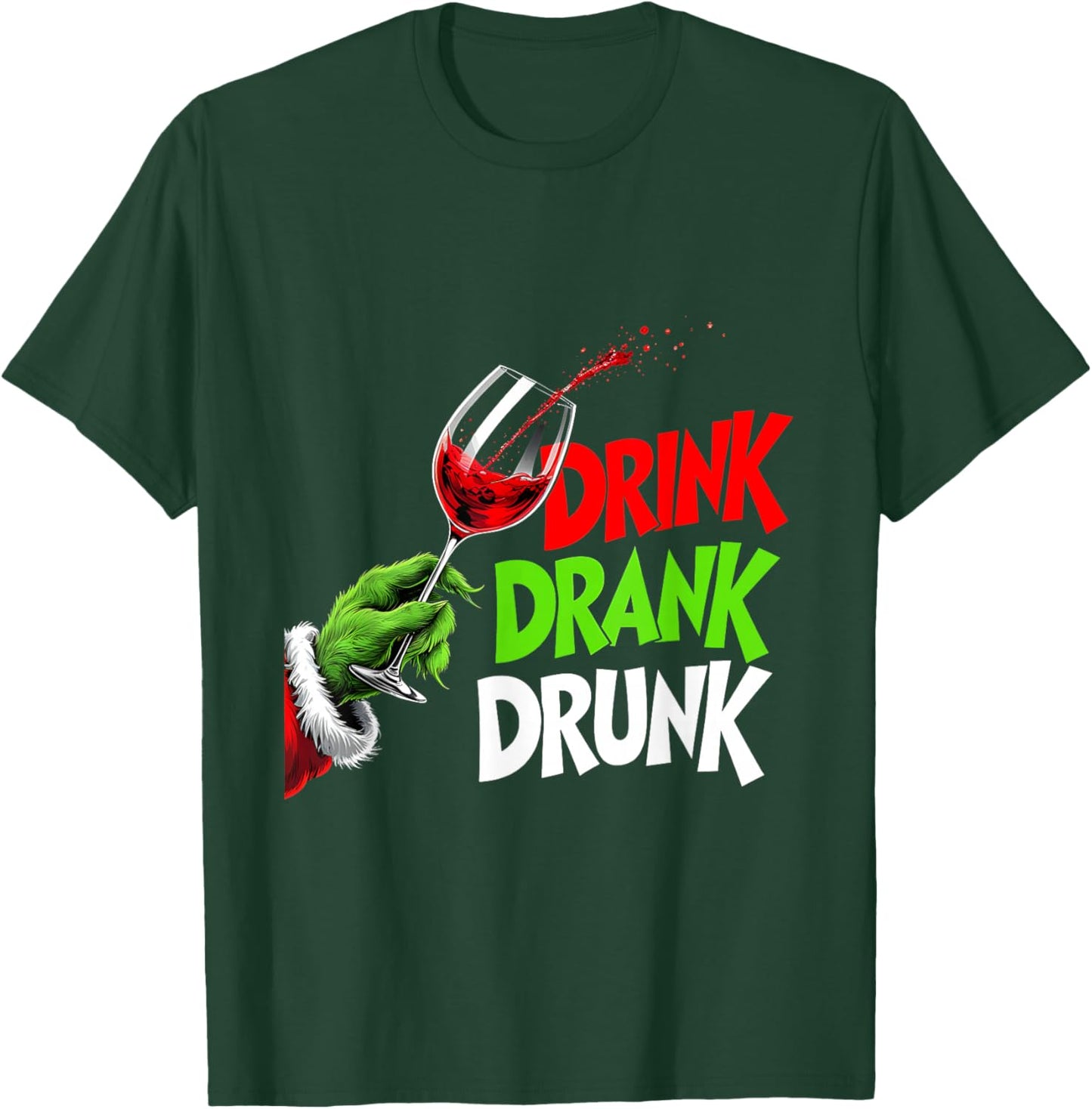 Santa Party Vibes Drink Drank Drunk Funny Christmas T-Shirt - T-Shirt | Forest