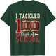 I Tackled 100 Days of School Football Boys Kids 100th Day T-Shirt - T-Shirt | Forest