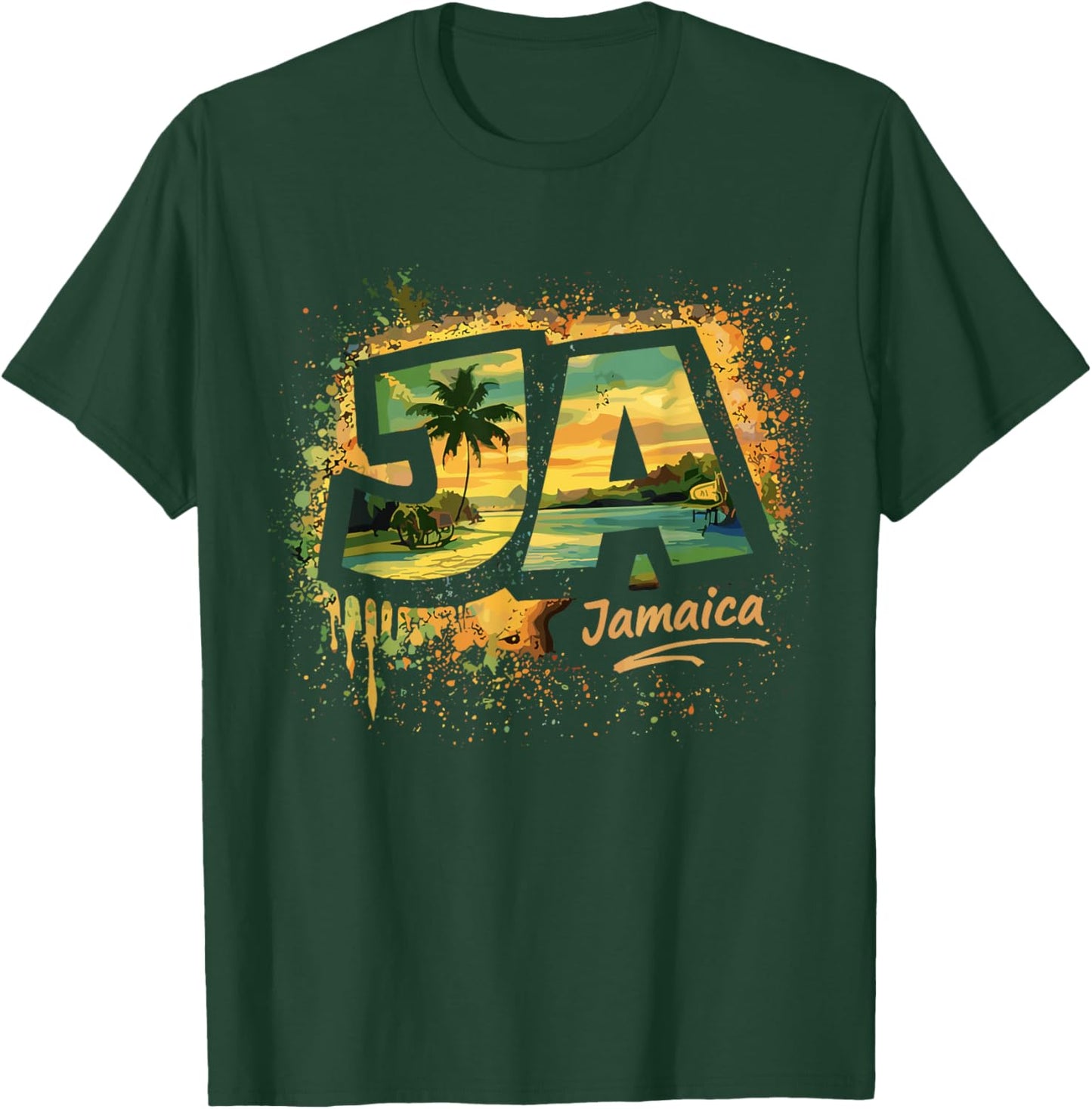 Jamaica Street Art Travel Design T-Shirt - T-Shirt | Forest