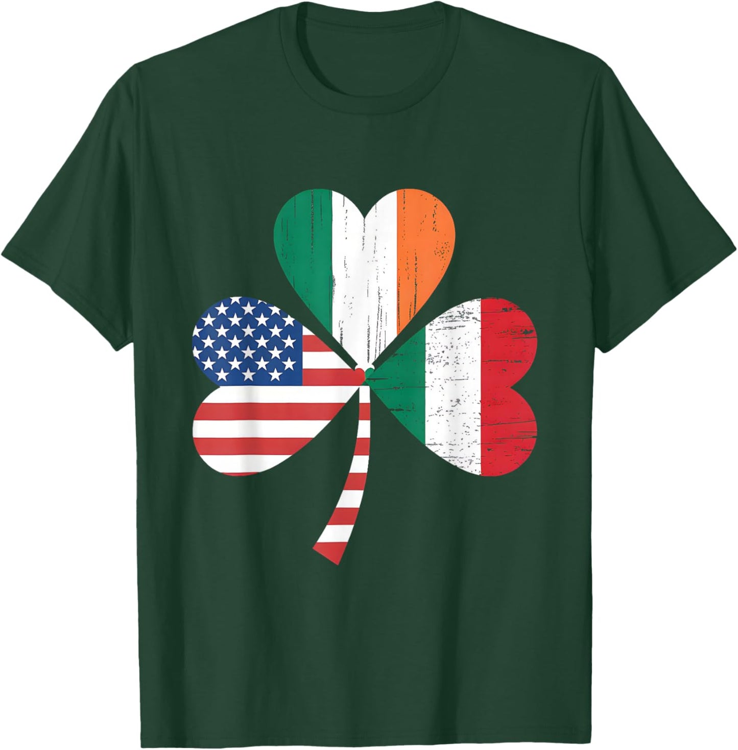 Irish Italian American Flag Ireland Italy USA Patrick's Day T-Shirt - T-Shirt | Forest