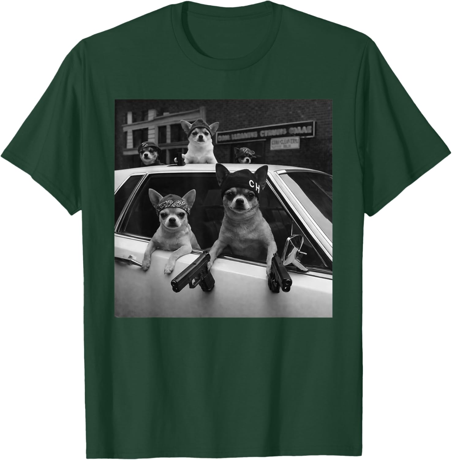 Funny Chihuahua Meme Chihuahua Gangster Dog Street Design T-Shirt - T-Shirt | Forest
