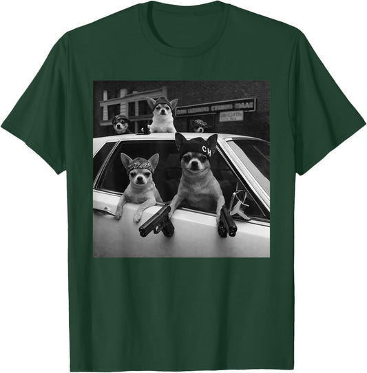 Funny Chihuahua Meme Chihuahua Gangster Dog Street Design T-Shirt - T-Shirt | Forest