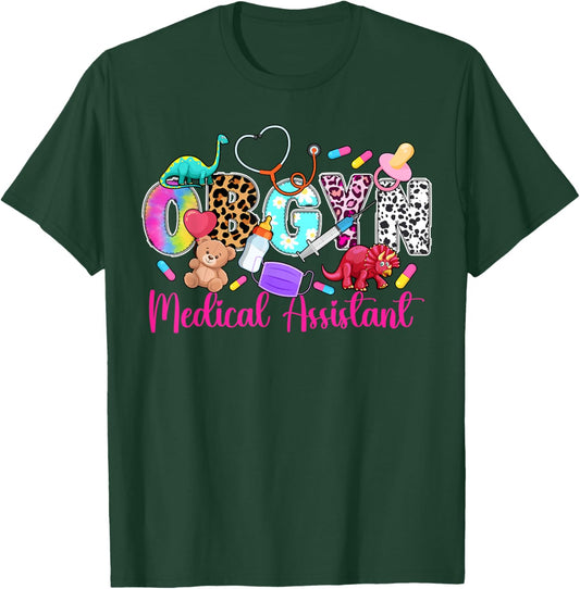 OBGYN Medical Assistant Leopard OB-GYN Med Assistant T-Shirt - T-Shirt | Forest