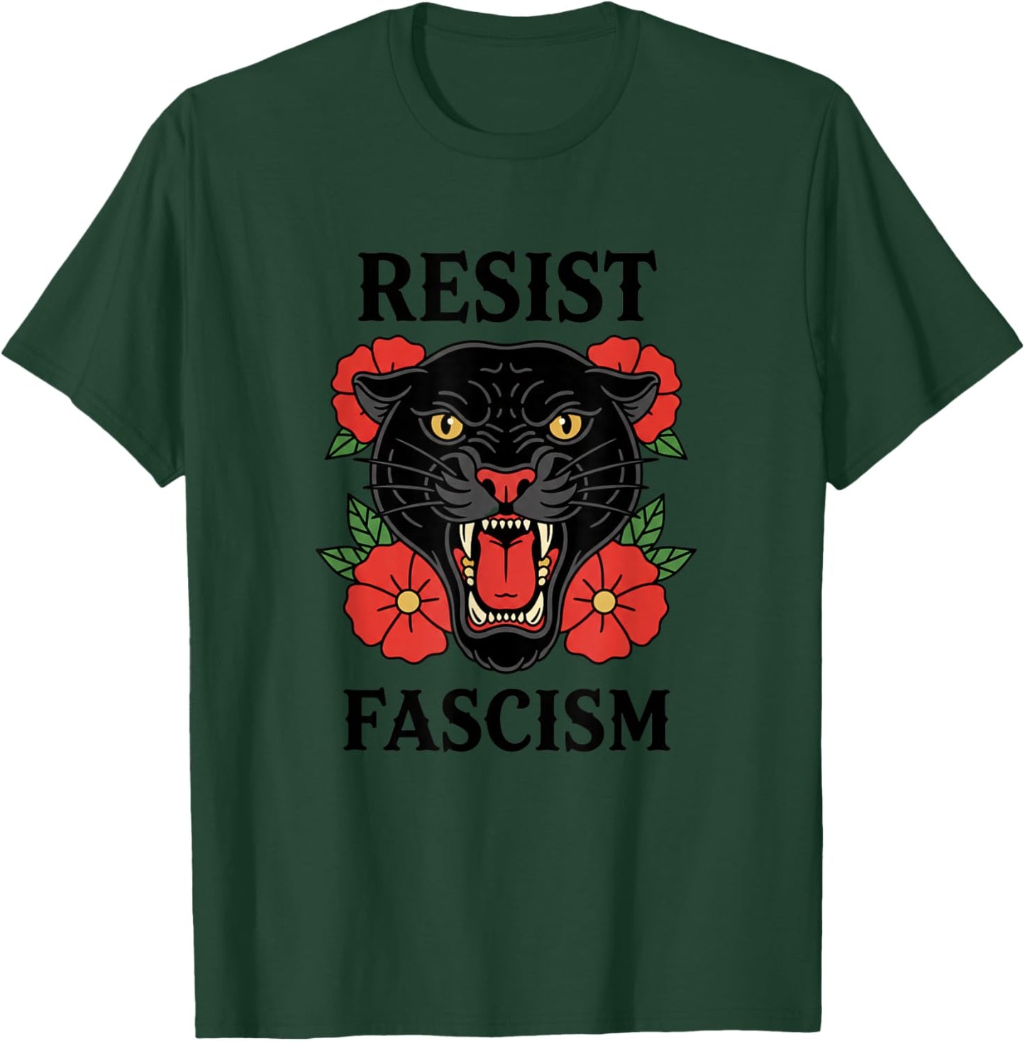 Resist Fascism Panther Political Protest Activist T-Shirt - T-Shirt | Forest