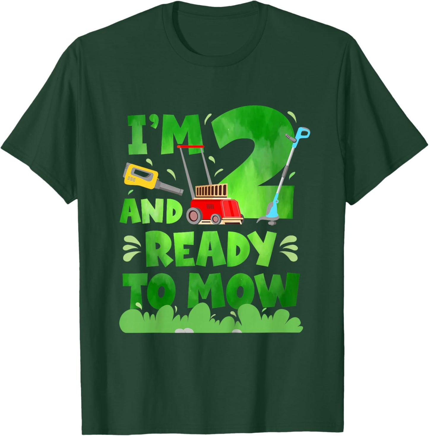 2nd Lawn Mowing Birthday 2 Year Old Lawn Mower T-Shirt - T-Shirt | Forest
