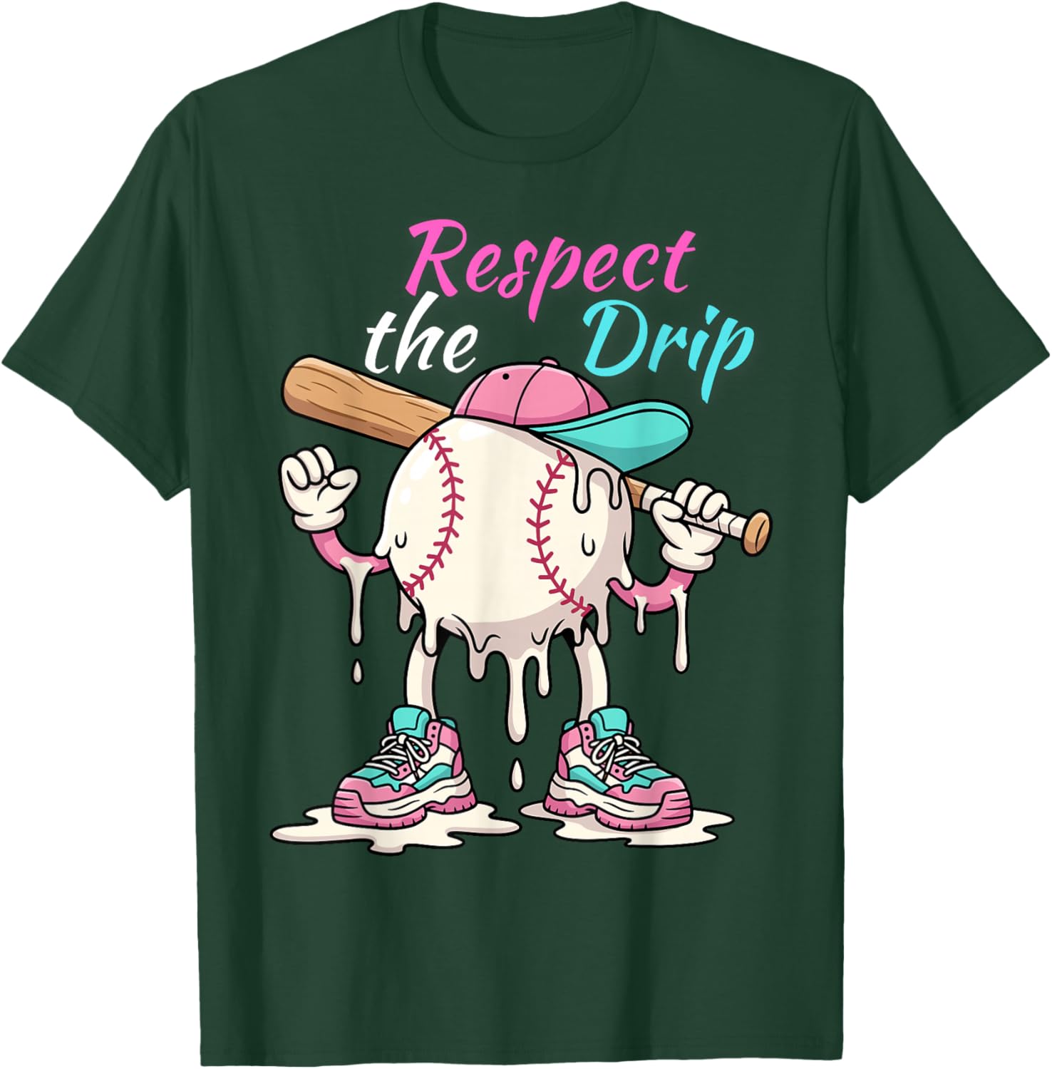 Funny Baseball Life Style 101 Youth Drip Streetwear T-Shirt - T-Shirt | Forest