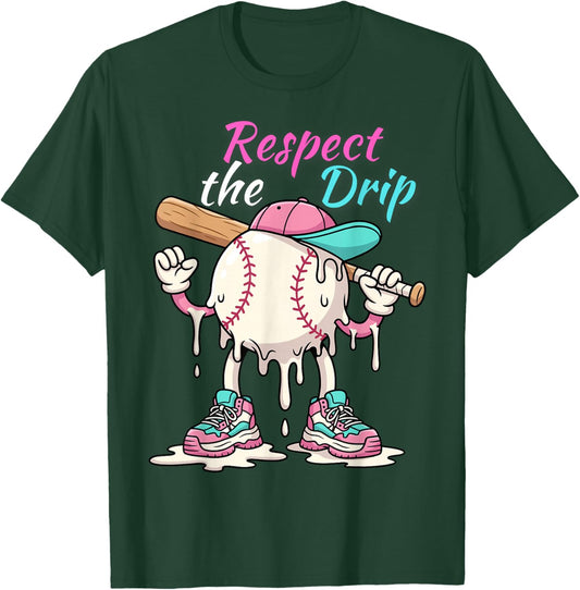 Funny Baseball Life Style 101 Youth Drip Streetwear T-Shirt - T-Shirt | Forest