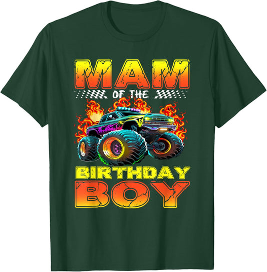 Mam of The Birthday Boy Monster Truck Birthday Family T-Shirt - T-Shirt | Forest