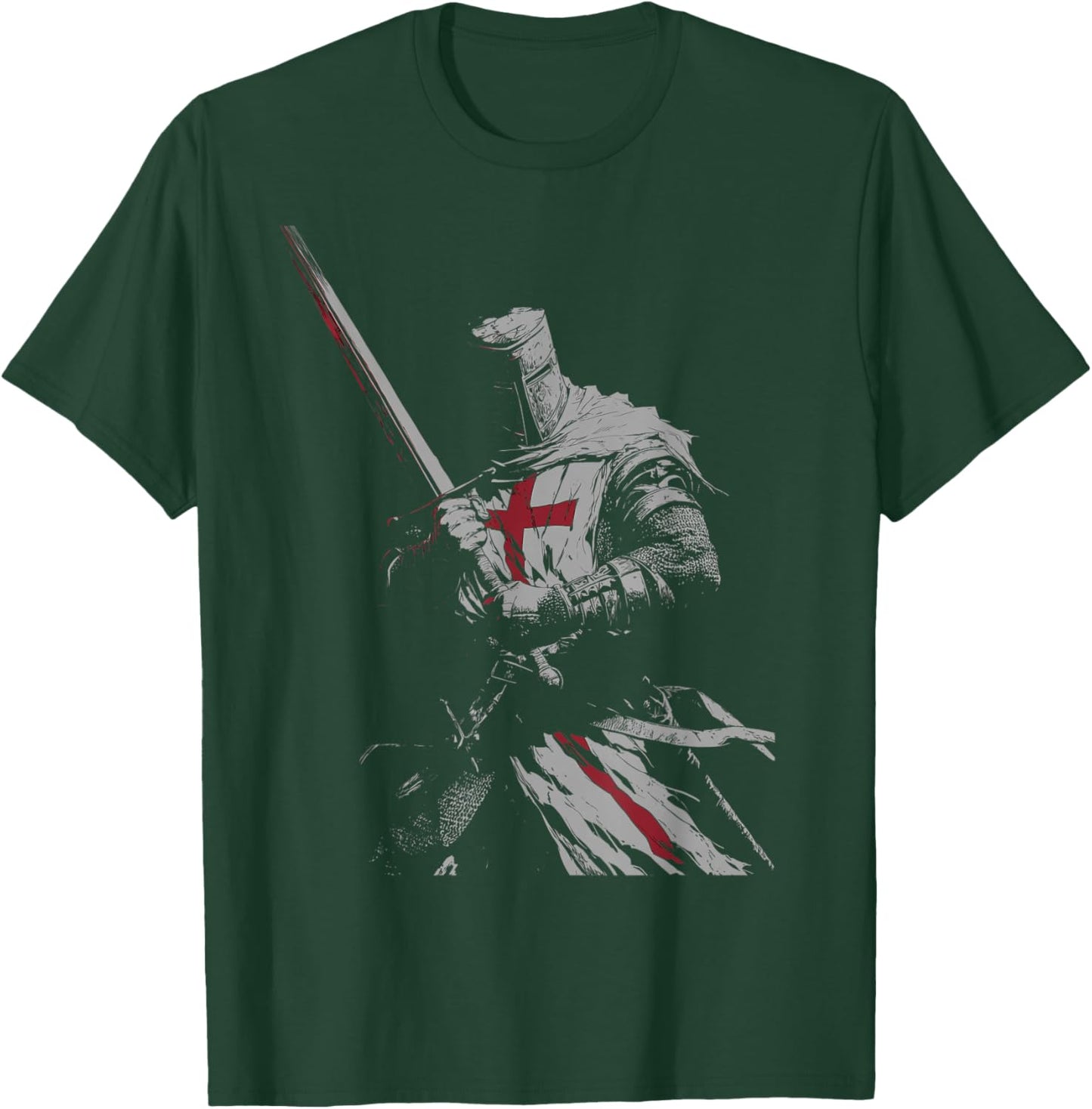 Knight Templar Crusader Warrior Catholic Christian Men Women T-Shirt - T-Shirt | Forest