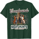 Treeing Hunt Dogs: Coonhounds, Night Hunts, Wild Nature T-Shirt - T-Shirt | Forest